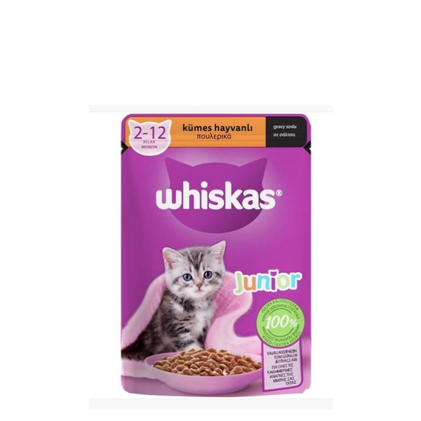 Whiskas Yavru Kedi Maması Pouch Tavuklu 85 Gr